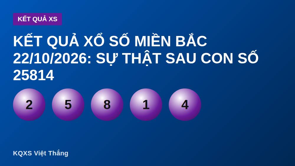 Kết quả xổ số miền Bắc 22/10/2026: Sự thật sau con số 25814