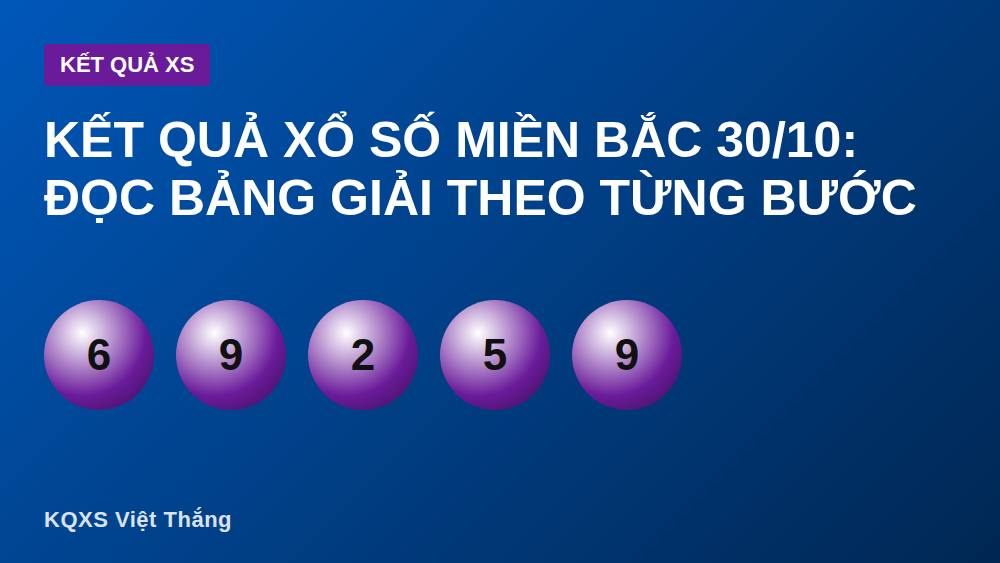 Kết quả xổ số miền Bắc 30/10: đọc bảng giải theo từng bước