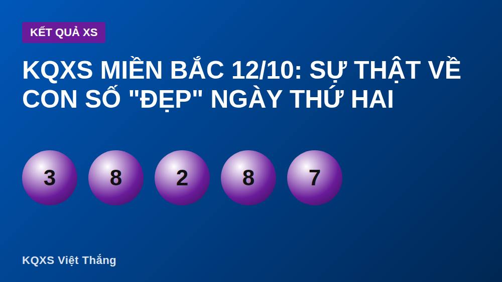 KQXS Miền Bắc 12/10: Sự Thật Về Con Số "Đẹp" Ngày Thứ Hai