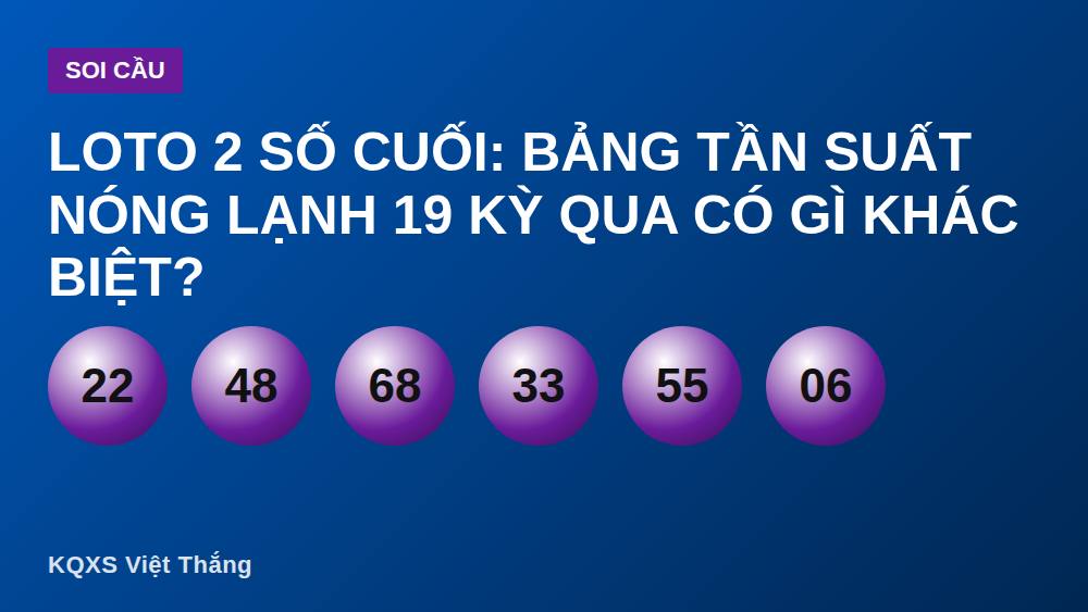 Loto 2 số cuối: Bảng tần suất nóng lạnh 19 kỳ qua có gì khác biệt?